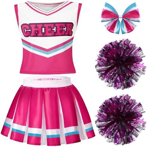 Spooktacular Creations Halloween Girl Cheerleader Costume, Cheer Uniform Set, Cheerleading Outfit for Halloween DressUp Party