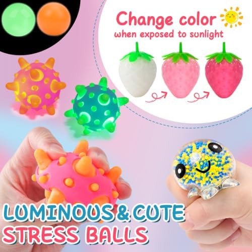 54 Pack Stress Balls, Squishy Balls, Squeeze Balls for Adults
