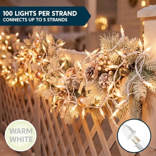 Joiedomi Christmas String Lights Indoor,300(3x100) Mini Warm Fairy Light,64.5FT Lighting Decor for Patio Dorm Classroom Bedroom Holiday Wedding Party Garland Birthday Festival,White Wire