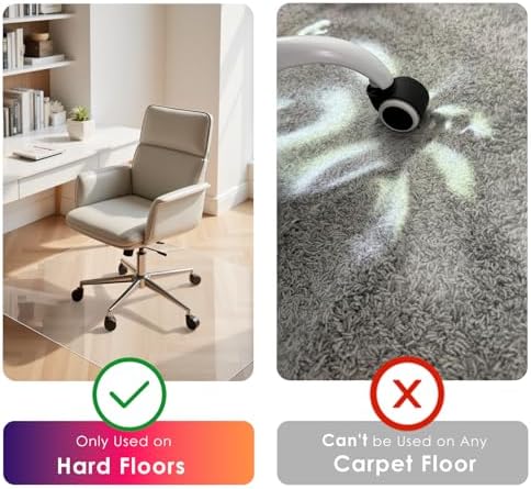 Kuyal Clear Chair mat for Hardwood Floor, 46 x 72 inches