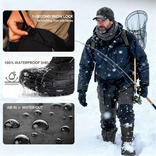 Men's Snow Boots, Waterproof Insulated Winter Boots for Men, -40°F