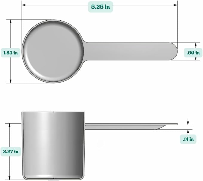 82 mL (82 CC | 2.77 Oz.) Long Handle Plastic Measuring Scoop for Coffee, Protein Powder, Pet Food, Spices, Grains, Dry Goods – Food-Grade BPA-Free (Pack of 1)