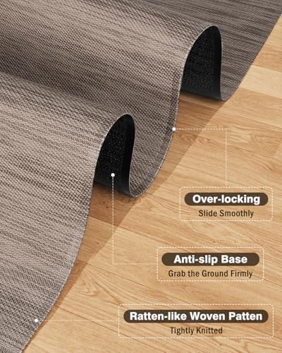 Blvornl Ultra Large Office Chair Mat for Hardwood Floor, Rolling Chair Mat for Hard Wood, Large Anti-Slip Hard Floor Protector, Heavy Duty Computer Desk Rug for Office and Home 47.2"*60" Brown