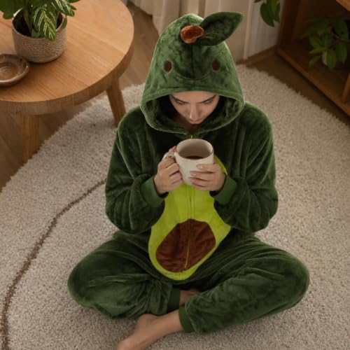 Snug Fit Unisex Adult Onesie Pajamas, Flannel Cosplay Animal One Piece Halloween Costume Sleepwear Homewear