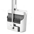 Broom and Dust Pan, Broom and Dustpan Set with Push Brooms, Self-Cleaning Comb & Space-Saving Design for Indoor Outdoor Cleaning (White)