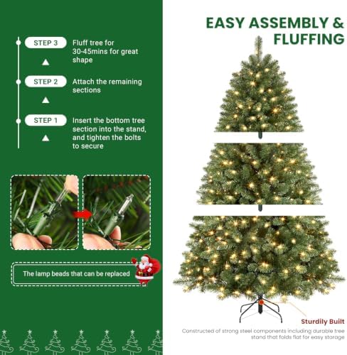 SHareconn 7ft Prelit Artificial Classic Spruce Christmas Tree