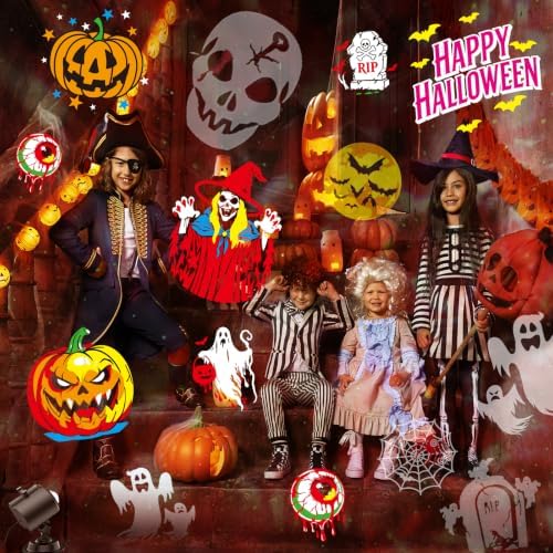 2026 Upgraded Halloween Projector, 8 Patterns (Ocean Wave & Patterns),8 Theme Waterproof Holiday Projector with Remote for Halloween,Christmas,Happy New Year
