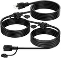 K KASONIC Outdoor Extension Cord 25 FT, Evenly Spaced 3 Outlets, Black