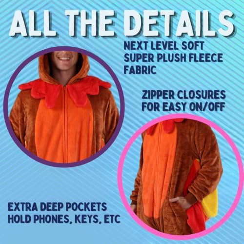 Funziez! Slim Fit Adult Onesie - Animal Costume - Plush Unisex Halloween One Piece Cosplay Suit for Women and Men