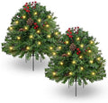 Lighted Christmas Urn Filler, 2 Pack 24 Inch Warm White Planter Decor