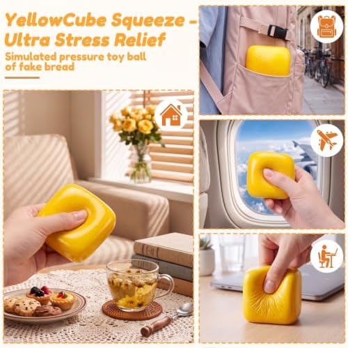 Meooeck 12 Pcs Butter Toast Fidget Balls for Adults Party Favors