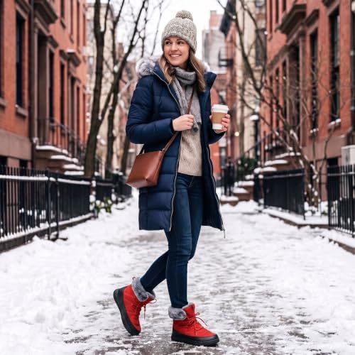 LeIsfIt Women's Winter Boots Faux Fur Lined Warm Ankle Booties