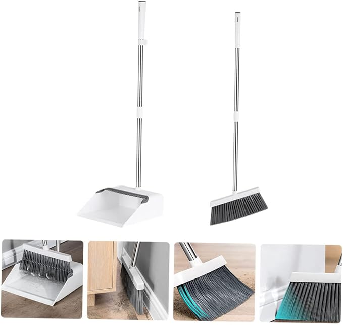 Ipetboom 1set Broom Dustpan Set Long Handle Broom Dustpan Floor Cleaning Tool Hair Cleaning Home Device