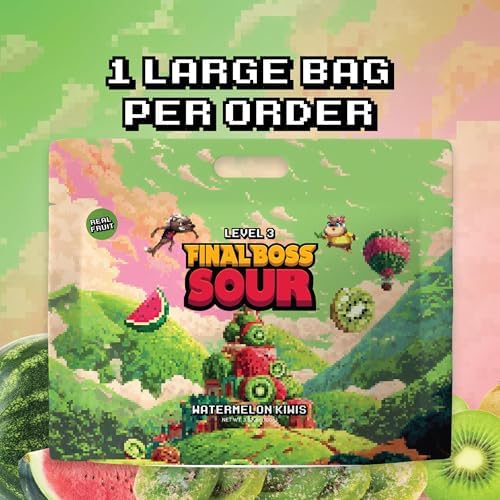 Final Boss Sour Fruit Candy, Watermelon Kiwi, Level 3, 1 Pack
