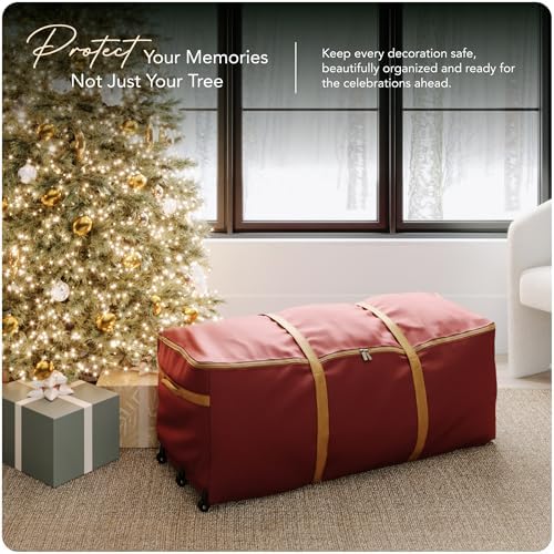 Covermates Christmas Tree Rolling Cinch Bag, Fits 9-11 ft Trees, Red