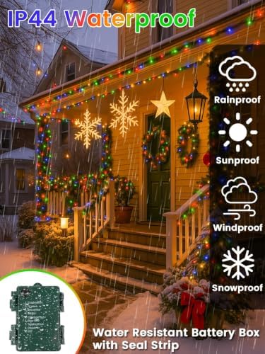 4 Pack 400 LED Battery Operated Christmas Lights, String Lights Multicolor