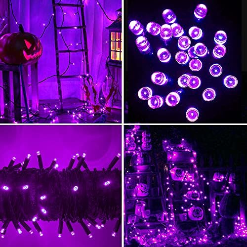 Pooqla 200 LED Purple Halloween Lights Outdoor String Lights, 66 ft