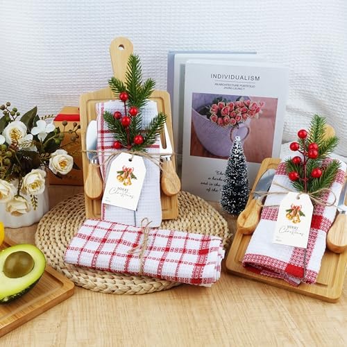 Fayoo 6 Set Christmas Wooden Cutting Board Kit, Kitchen Gift Set