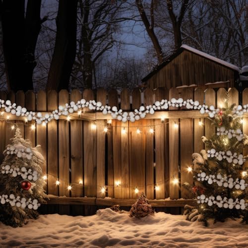2 Pcs 6 ft Christmas Ball Ornament Garland, White