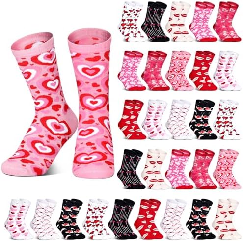 Hoolerry 30 Pairs Christmas Fuzzy Socks Bulk for Adult Gift