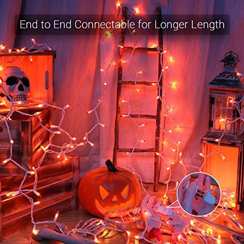 Brizled Halloween Lights Outdoor, Orange Lights 300 Count, 69.6ft, Likable