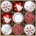 SHareconn 100MM/4 Inch 9PCS Large Christmas Balls Ornaments, Red and White