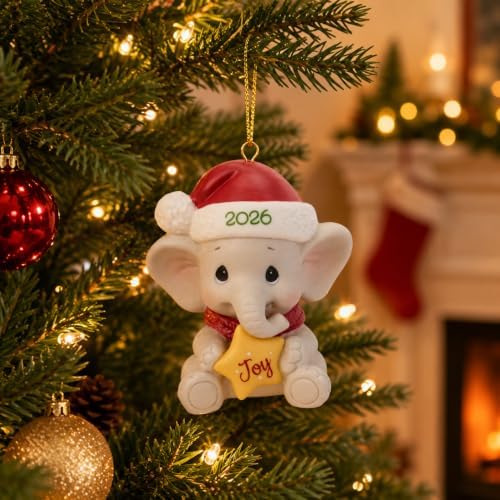 Precious Moments 2026 Elephant Christmas Porcelain Keepsake Ornament 261009