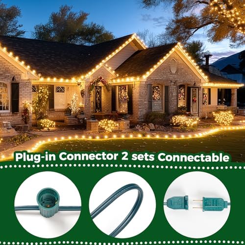 Minetom C9 Christmas Lights Outdoor, 50FT String Lights with 50+2 Bulbs