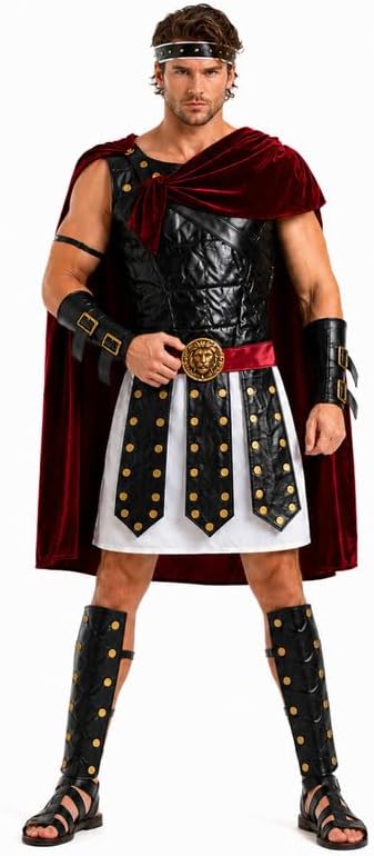 Men's Roman Gladiator Costume for Adults, Ancient Roman Warrior Outfit, Centurion Cosplay Costume