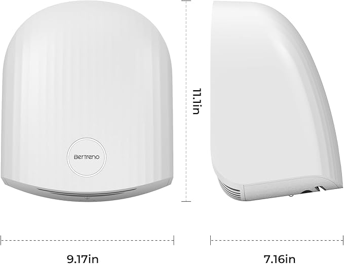 Commercial Hand Dryer Bathroom 110V Compact Electric Hand Dryers for Bathrooms Commercial High Speed Plug in Hand Dryers Home LED Work Light and Low Noise White