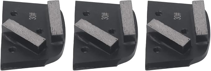 Grinding Shoes 3Pcs 30 Grit Polishing Shoes Block Tool with 2 Teeth 6mm Bore Thread for Concrete Paint Floor Grinding and Polishing