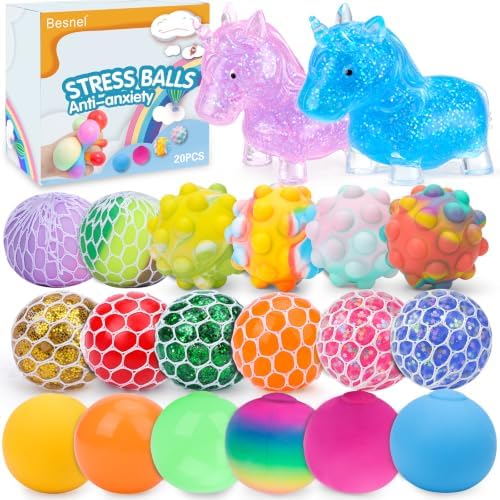 20Pack Stress Balls, Squishy Balls, Squeeze Balls for Adults