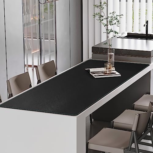 CENNBIE Leather Desk Pad Large, 71" x 27.5" Desk Mat Protector (Black)