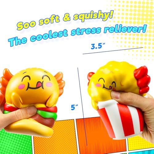 JA-RU Jumbo Foamie Axolotl Smushy Foodie (12 Axolotls Assorted) 4740-12s
