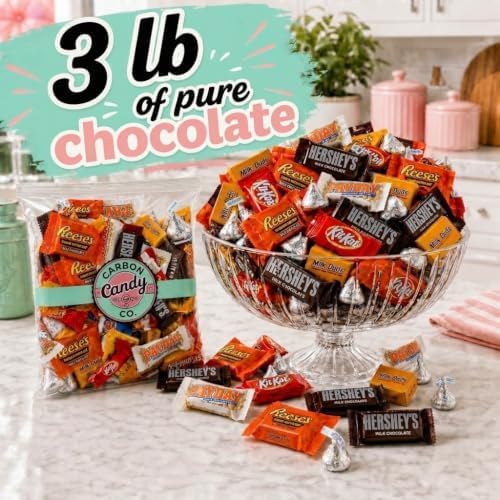 Halloween Chocolate Candy Variety Pack, Assorted Pinata Mini Bars Bulk 3 lb