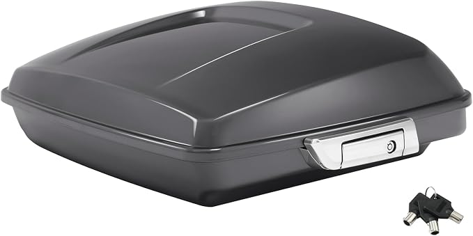 5.5" Razor Motorcycle Trunk W/Latch Key Fit For Harley 2014-2025 Touring CVO Road King Street Glide Electra Glide Ultra Limited Pack Gauntlet Gray Metallic