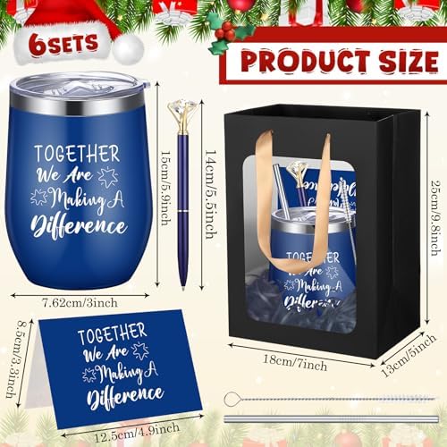 Patelai 30 Pcs 2026 Team Appreciation Gift Set for Team 12oz Stainless Steel Coffee Mug Christmas Cups with Lid and Straw Pens Card Gift Bags Set for Employees Party Supplies