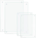 Mymonfif Tempered Glass Cutting Board for Kitchen, Clear Glass Board for Countertop, with Non-Slip Feet, Heat Resistant, Large Size 12x16" 2Pcs, Small Size 12x8" 2Pcs