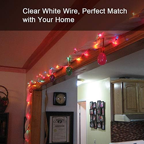 Brizled Colored Christmas Lights Incandescent, 300 Count, 69.6ft, Linkable
