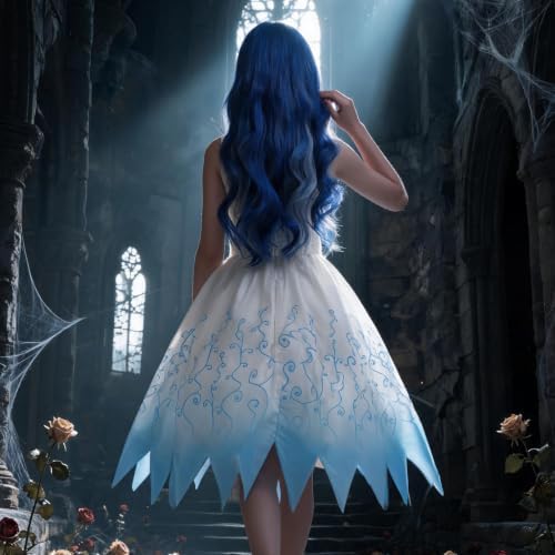 Zombie Bride Costume for Girls Halloween Dress up Outfits With Accessories