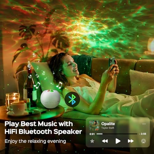 One Fire Galaxy Projector,15 Colors,Gifts for Girls&Women&Boys,White Noise