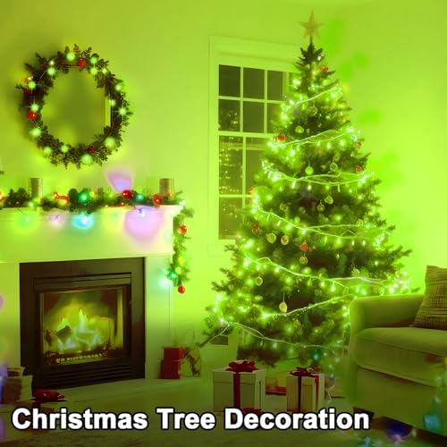 196 FT 500 LED String Lights Outdoor Indoor, Christams String Lights Waterproof 8 Modes & Timer, Fairy Lights Plug in for Bedroom, Weeding, Patio, Party, Christmas Decor (Green)