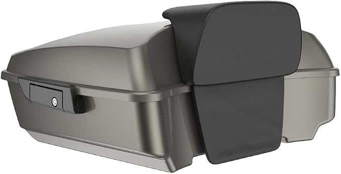 Advanblack Road Glide Tour Trunk Pack Industrial Gray Chopped Tour Trunk Pack Backrest Pad for '97-'25 Harley Touring Road King Street Glide Electra Glide CVO models