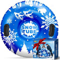 ZIZZ Inflatable Snow Tubes for Kids Adults Sledding 48" Large Heavy Duty