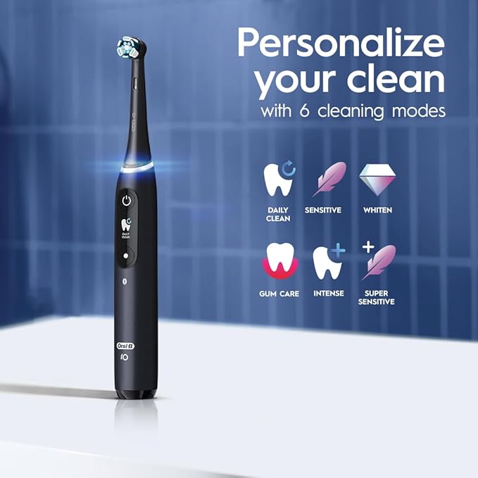 Oral-B iO Series 8 Electric Toothbrush with 2 Replacement Brush Heads, Violet Ametrine