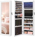 SONGMICS Jewelry Cabinet, Wall or Door Mounted Armoire, 6 LED Lights
