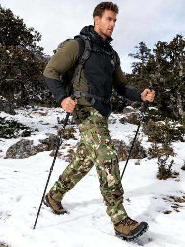 TRGPSG Men's Fleece Lined Hiking Pants Winter Tactical Pants