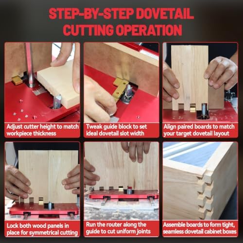 Router Table Box Joint Jig, Finger Joint Jigs for Woodworking with 1/4", 3/8", 1/2" Aluminum Indexing Keys and Smooth Bearing Glide System for Drawers, Cabinets & Boxes
