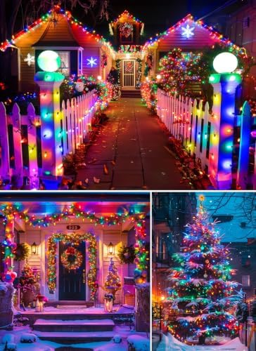 C9 LED Christmas Lights Outdoor, 97ft 150 LED Waterproof Strawberry Christmas Decorations String Lights, Plug in Vintage Christmas Tree Lights for Outside, Roof, Patio, Wedding, Party, Multicolor