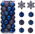 Valery Madelyn Christmas Tree Decorations Ornament Set, 50ct 2 Inches Navy Blue Shatterproof Christmas Ball Ornaments Hanging Xmas Holiday Party Decor